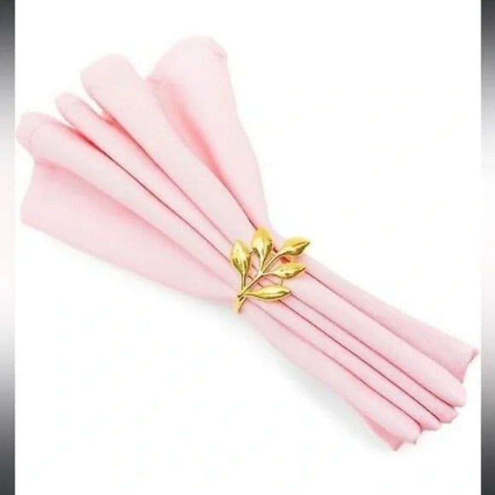 Set of 6 gold napkin rings for wedding, special dinner, party decoration.